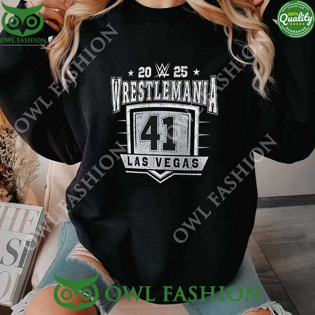 2025 Wrestlemania Las Vegas 41 Black t Shirt