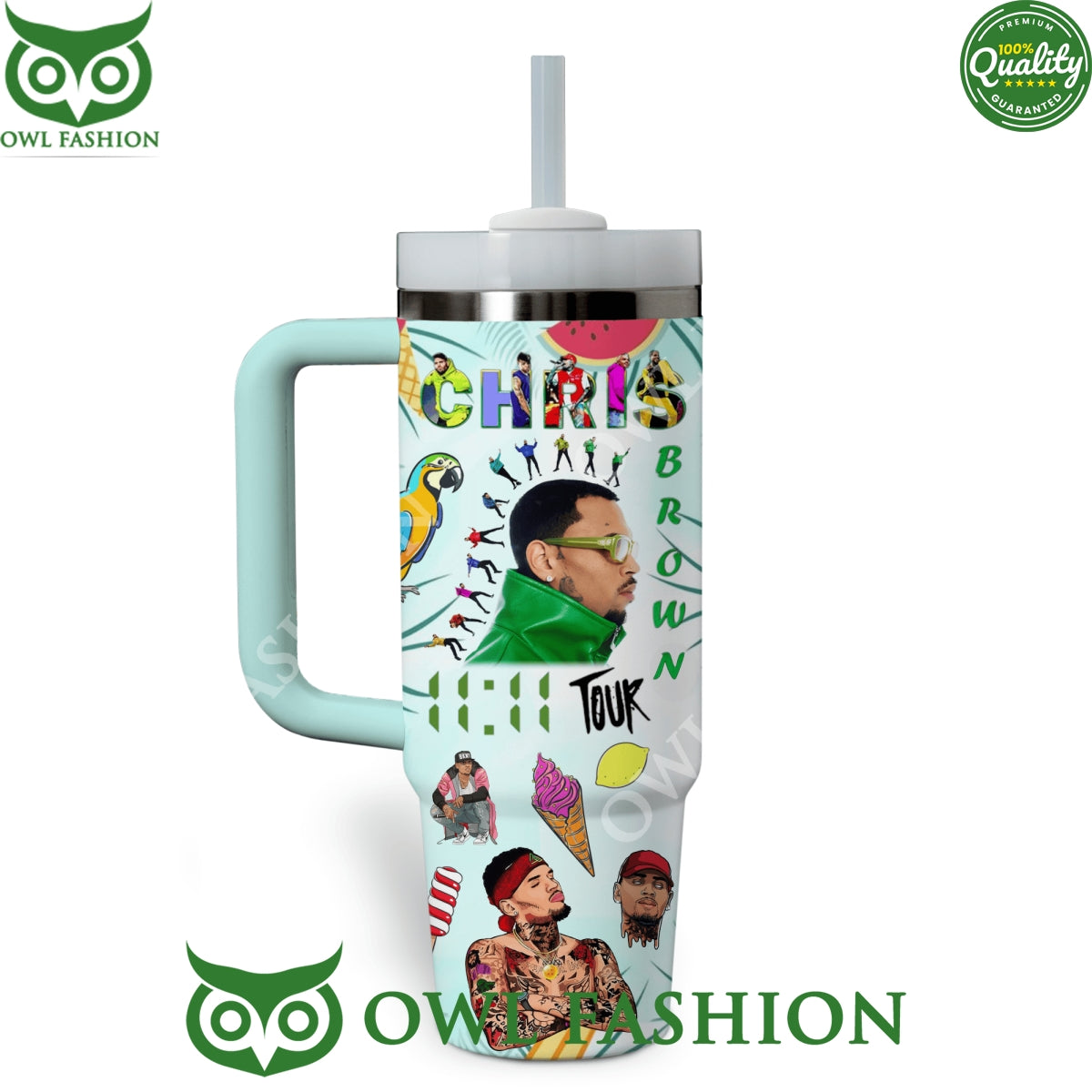 Chris Brown American Singer 11:11 Tour Tumbler Cup