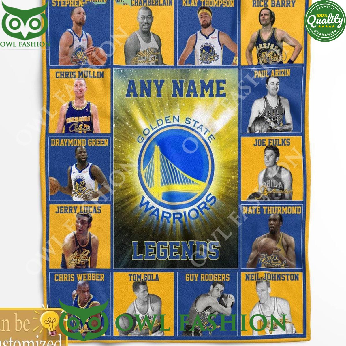 Golden State Warriors Legends 2024 Team Customized Limited Quilt Fleece Blanket