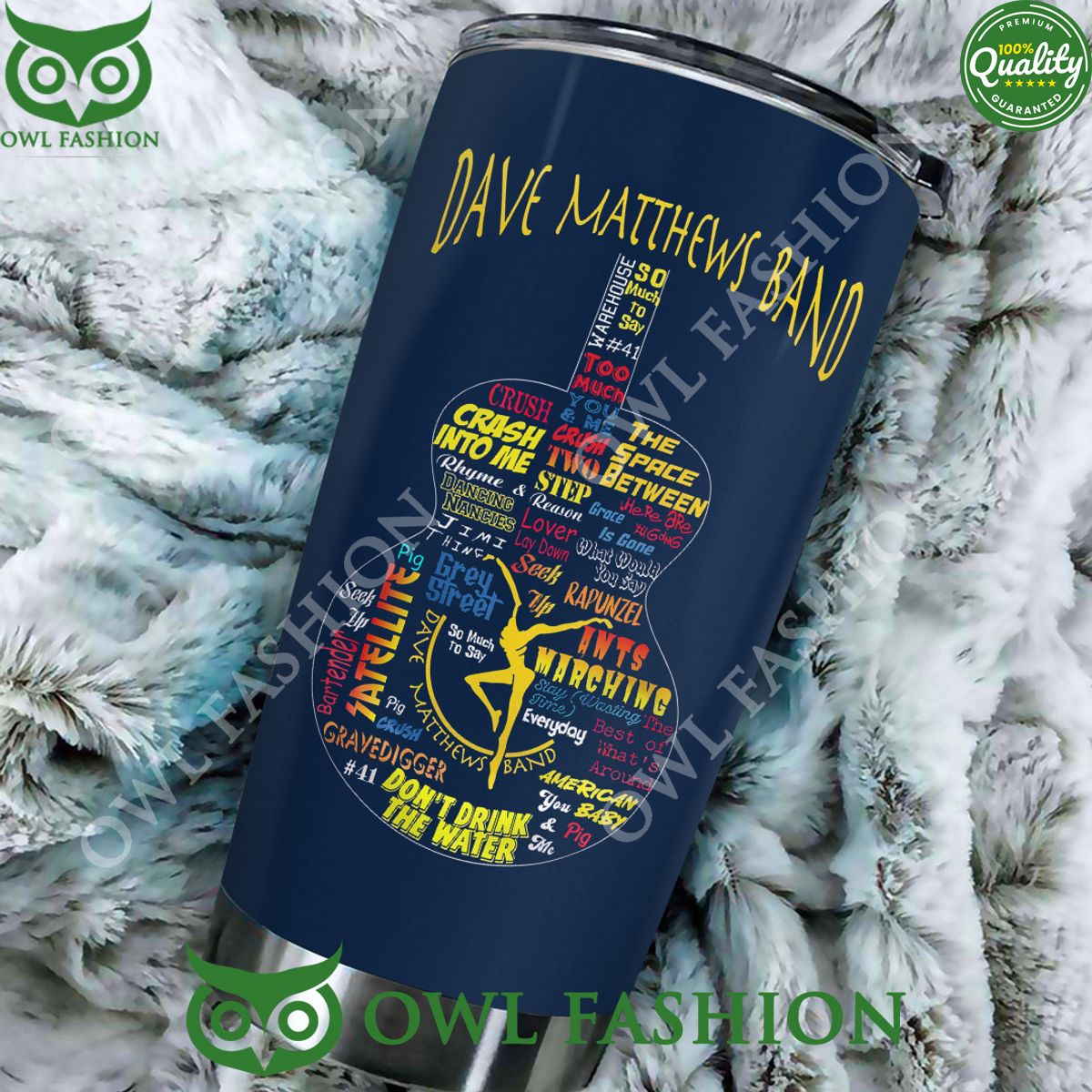 Dave Matthews Band Guitar Design Tumbler Cup