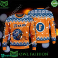 Logo Pattern Helmet Cal State Fullerton Titans Ugly Sweater for Christmas