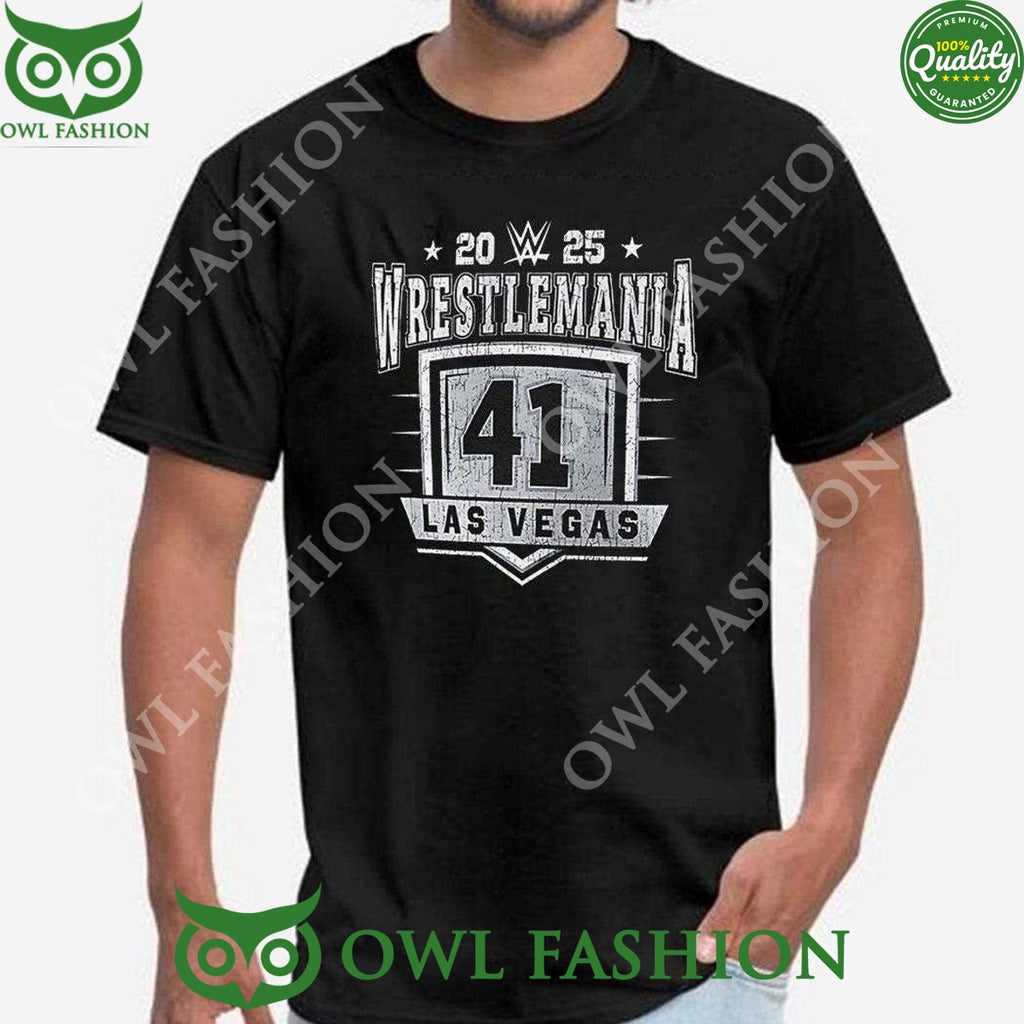 2025 Wrestlemania Las Vegas 41 Black t Shirt