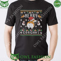 Merry Corgmas Christmas Snowman Black Ugly Sweater
