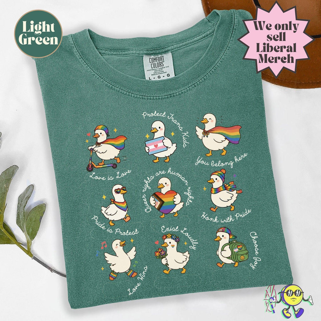 Silly Goose Lgbtq Subtle Message Pride Proud Geese Ally Queer Gay Rights Pride Month Trans Rights Protest Anti Trump Tee (4)