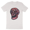 3 Color Skull Woodblock Hand-Printed T-Shirt Cotton Menswear Top Black Hoodie, Sweatshirt | RetroVerseTees.com