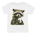 Youth's T-Shirt: Raccoon in Plaid with Coffee Cup