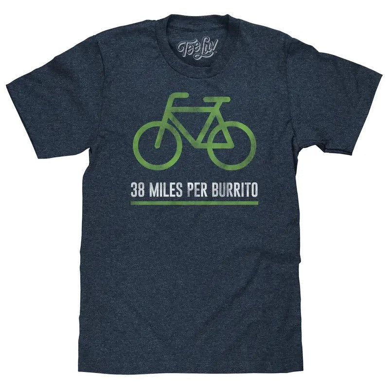38 Miles Per Burrito Bike T-Shirt - Blue Hoodie, Sweatshirt | RetroVerseTees.com