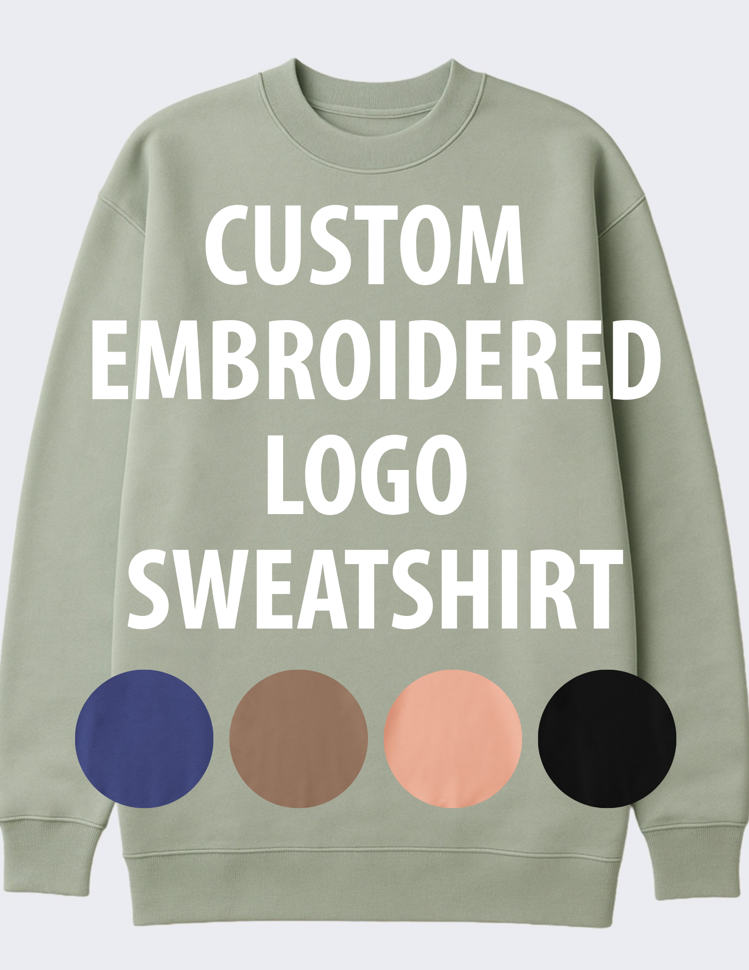 Custom Embroidered Logo Oversized Crewneck