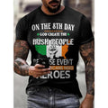 3D IRISH PEOPLE Print Men's Fashion Short Sleeve Crew Neck T-shirt, Summer Outdoor Made in USA Hoodie, Sweatshirt