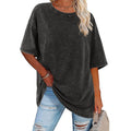 3PC Women'WB shield Acid-Washed Cotton Loose-Fitting Crewneck T-Shirts Summer Casual Streetwear Basic Minimalist Top...
