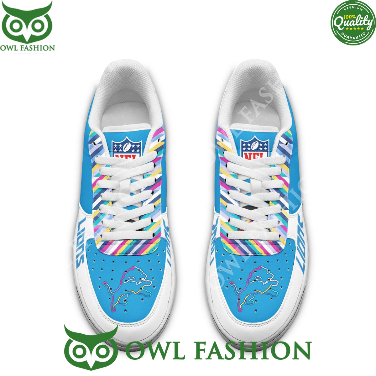 Detroit Lions Crucial Catch Intercept Cancer Air Force 1 Sneaker