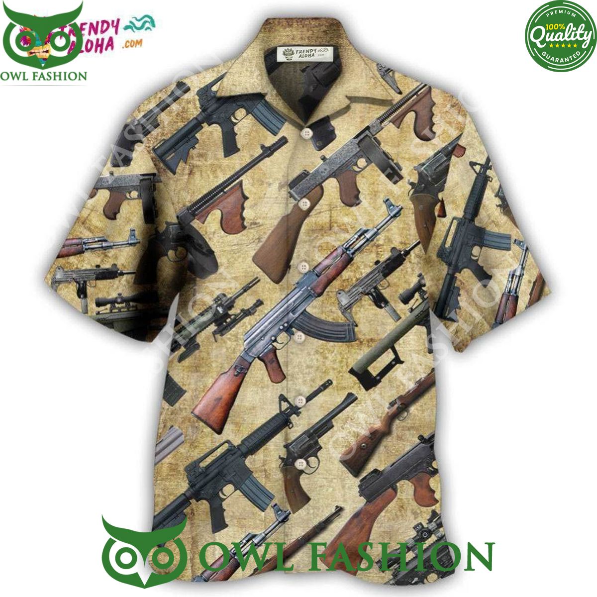 3D Gun It’S All About Guns Hawaiian Shirt