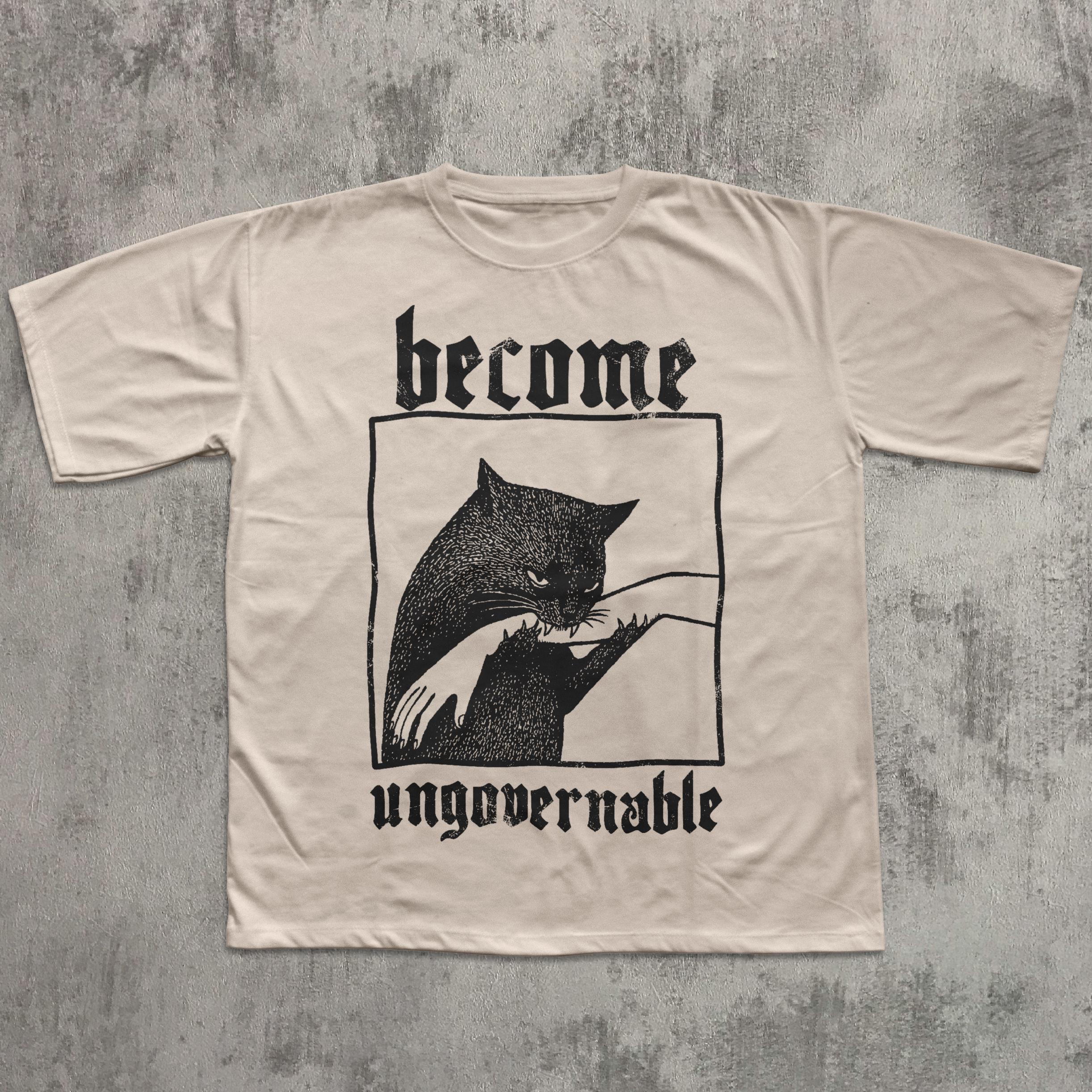 Become Ungovernable Cat Biting Hand Vintage Silly Cats Comfort Colors Gag (5)
