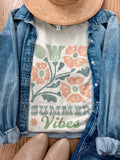 Floral Summer Vibes Graphic Tee