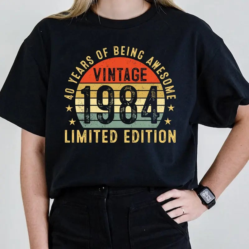 40th Birthday 1984 40 Years FOG Being Awesome Retro T-Shirt Hoodie, Sweatshirt | RetroVerseTees.com