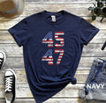 45/47 Shirt, Trump 2024 Gift Shirt, Trump Supporter Shirt Hoodie, Sweatshirt | RetroVerseTees.com