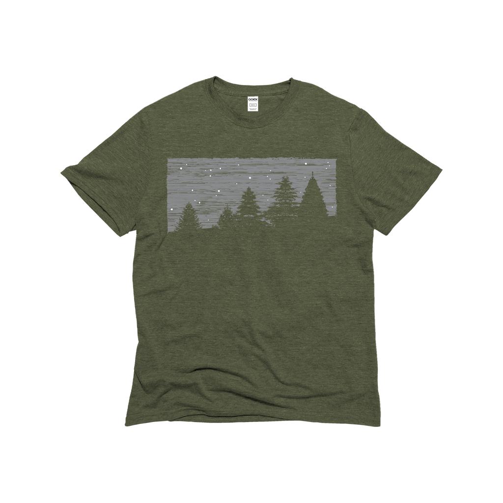 Cedar Trees - Olive Unisex Graphic Tee - 12pk