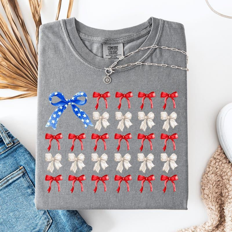 4th Of July Bows Graphic Tee Hoodie, Sweatshirt | RetroVerseTees.com