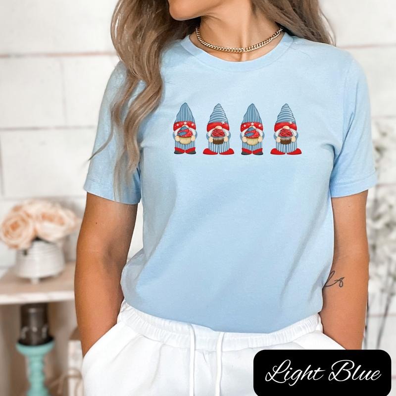 4th Of July Gnome Shirt American Gnome Shirt Patriotic Gnome 4th Of July Cupcakes Memorial Day Labor Day Bbq Shirt Cute...