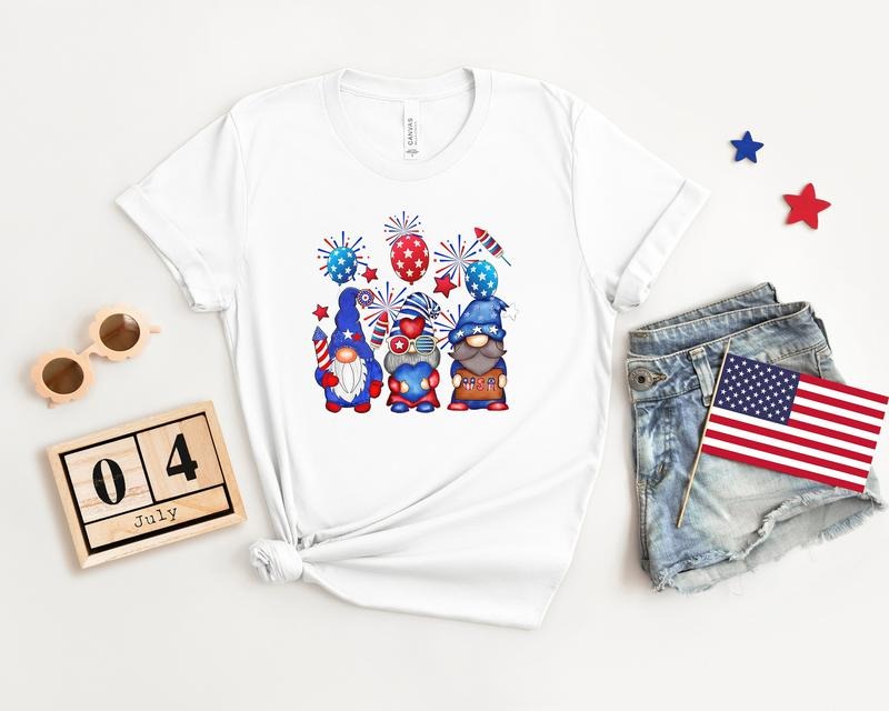 4th Of July Gnomes Shirt 4th Of July Tee Independence Day Gift 4th Of July Shirt Gnome Shirt Patriotic Shirt Independence...