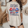 4th Of July Shirt American Gnome Shirt Shirt Running On Iced Coffee Shirt 4th of July gnome Shirt sublimation design...