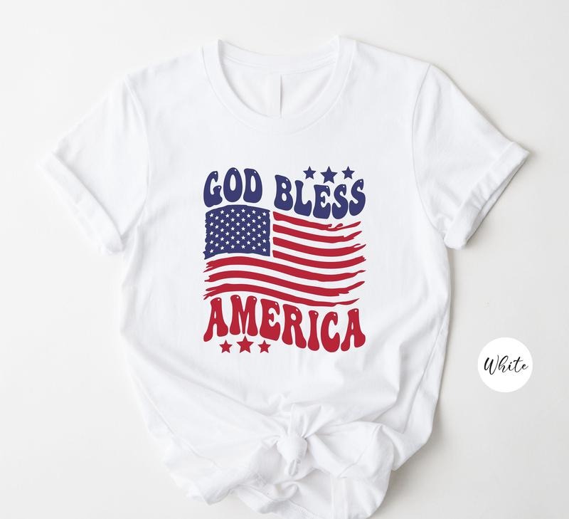 4th Of July Shirt God Bless America Shirt Patriotic Shirt Faith T-shirt Gift For American American Shirt Independence Tee...