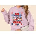 4th of July Gnome Red White and Brew Pullover Hoodie for your Independence Day Celebrations Latte Stars and Fireworks USA...