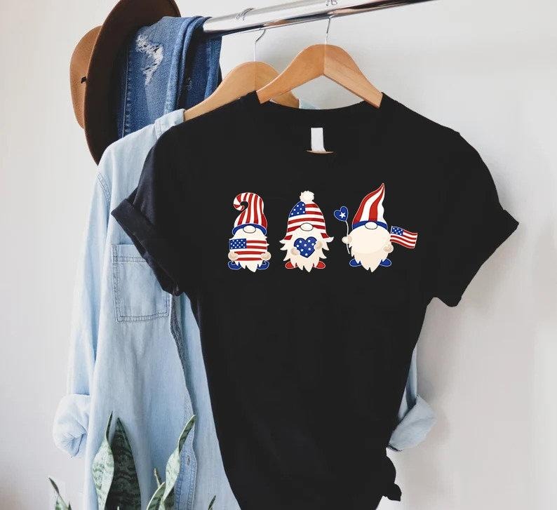4th of July Gnome Shirt,Freedom Shirt,Patriotic Gift,Gnome Tshirt,Independence Day Shirt,Red White Blue,American Gnome...