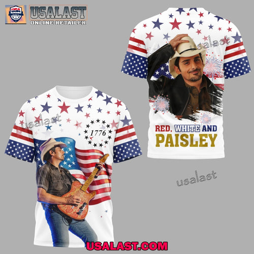 4th of July Red White And Brad Paisley 3D Shirt