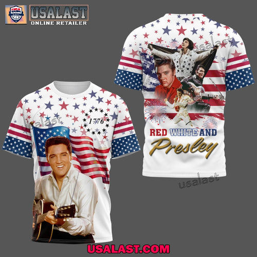 4th of July Red White And Elvis Presley 3D Shirt