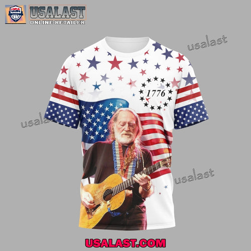 4th of July Red White And Willie Nelson 3D Shirt