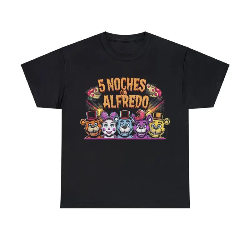 5 Noches Con Alfredo Humorous Unisex Short Sleeve Top T-Shirts, Hoodie, Sweatshirt | RetroVerseTees.com