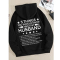 5 Things you Should Know about My Husband Funny Hoodie Casual Street Style Fleece Fabric Pullover Hooded Sweatshirt for...