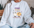 Gildan Retro Spooky Season Design Crewneck Sweatshirt Women's Comfortable Fit Loose Style Vintage Print 50/50 Cotton Poly...