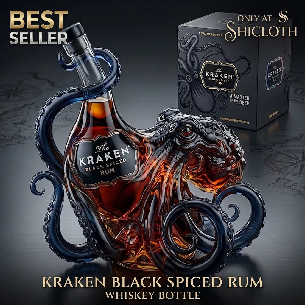 HOT Kraken Black Spiced Rum Whiskey Bottle