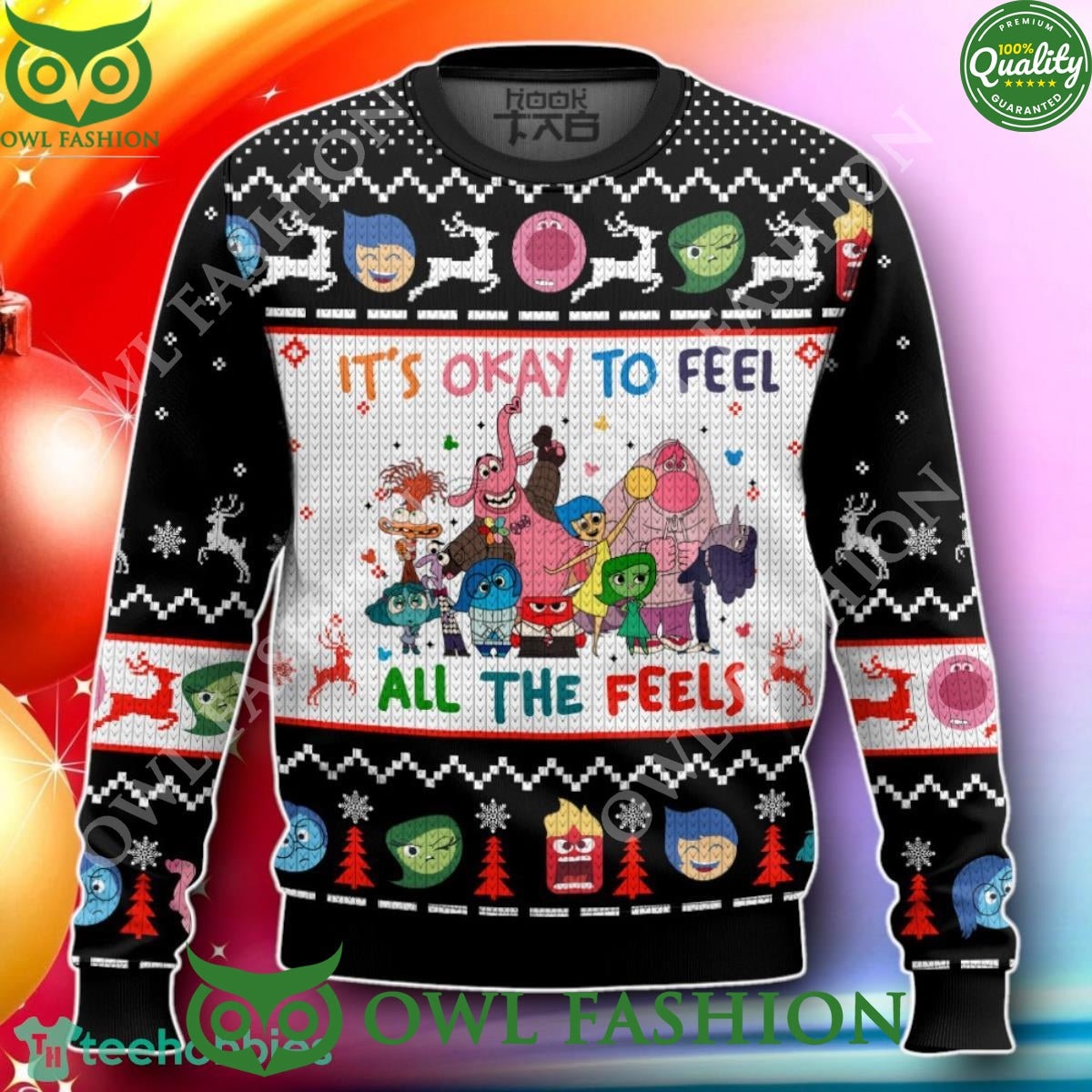 Its Okay To Feel All The Feels Inside Out Ugly Sweater