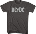 AC/DC Vintage Rock Band Music Group Grey Logo Adult T-Shirt Tee