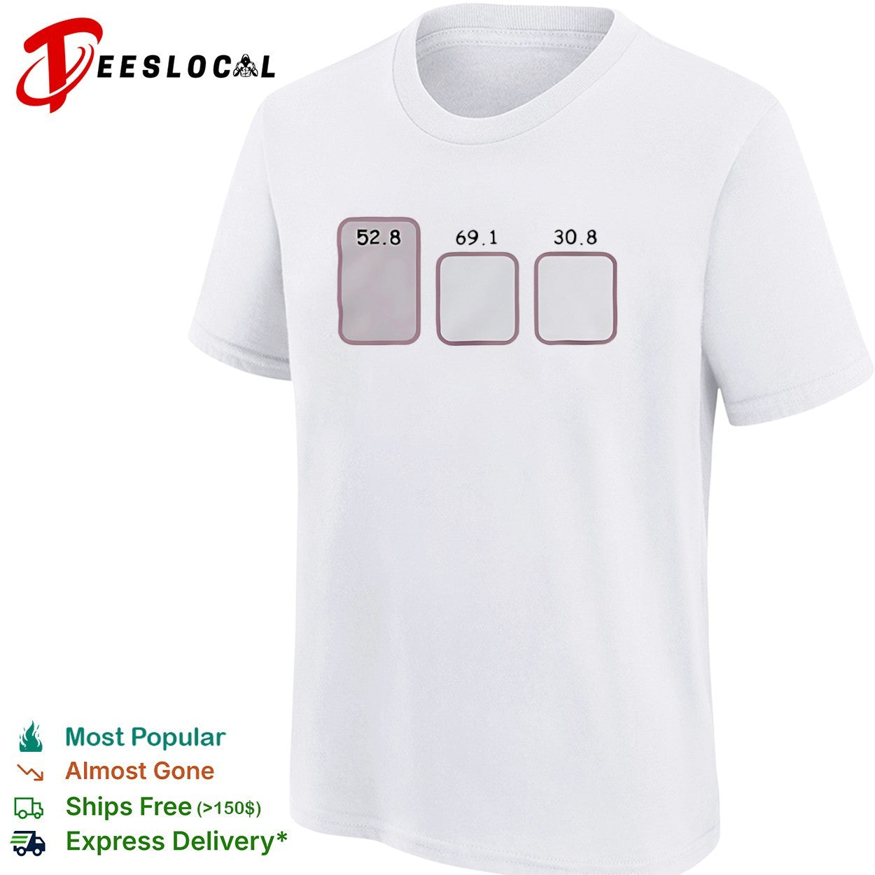 528 691 and 308 Numerical Data Set shirt