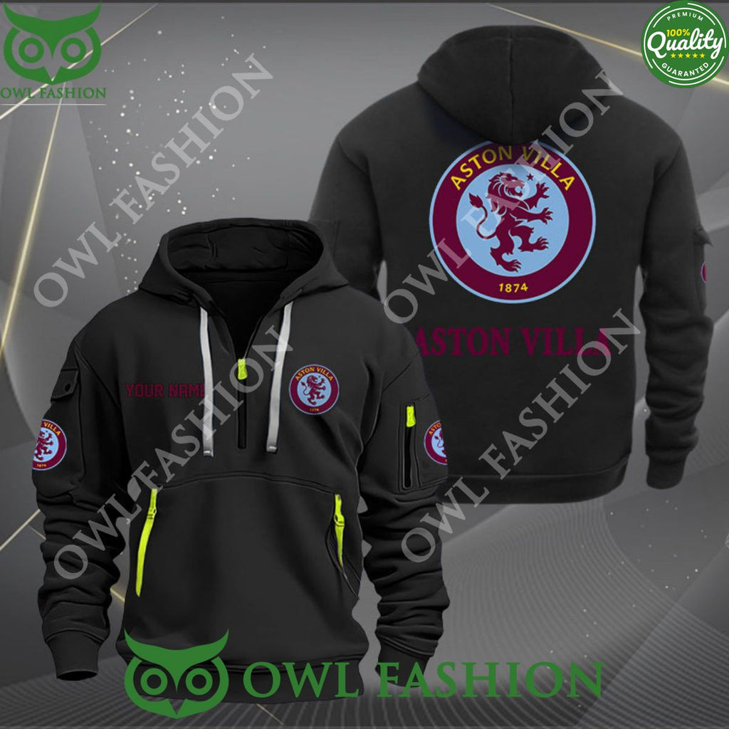 Aston Villa Football Team Customized Premier League Zip Hoodie