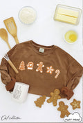 Christmas Cookie Row Puff Mineral Washed Long Sleeve Graphic