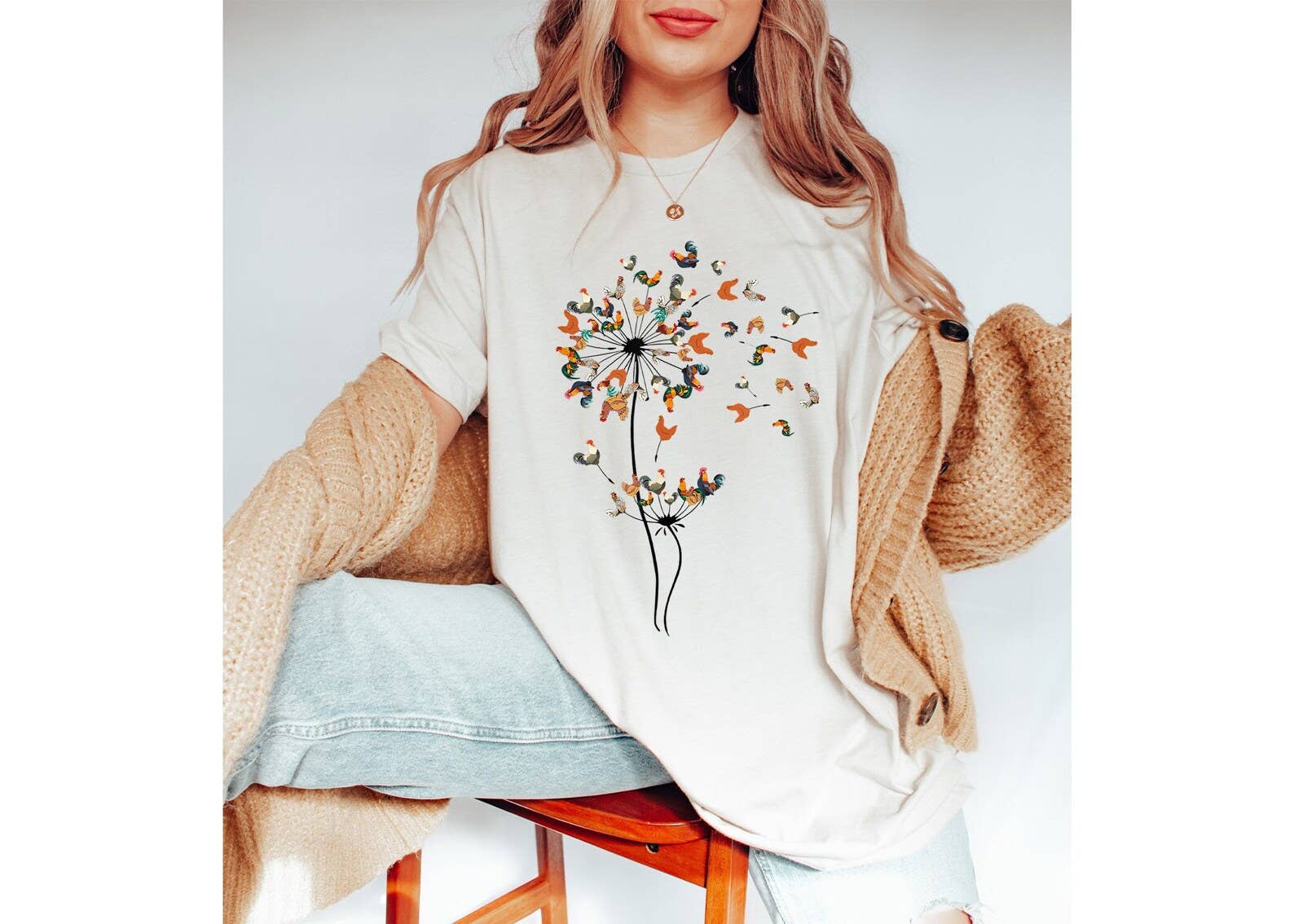 Dandelion Bird Graphic Tee, Vintage Style, Unisex Shirt
