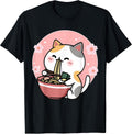 Kawaii Anime chubby Cat Eat Ramen noodle