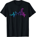 Heartbeat cat Lover Animal Silhouette Cute T-Shirt