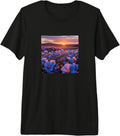 Flax Flower Field Beautiful Sunset Merch