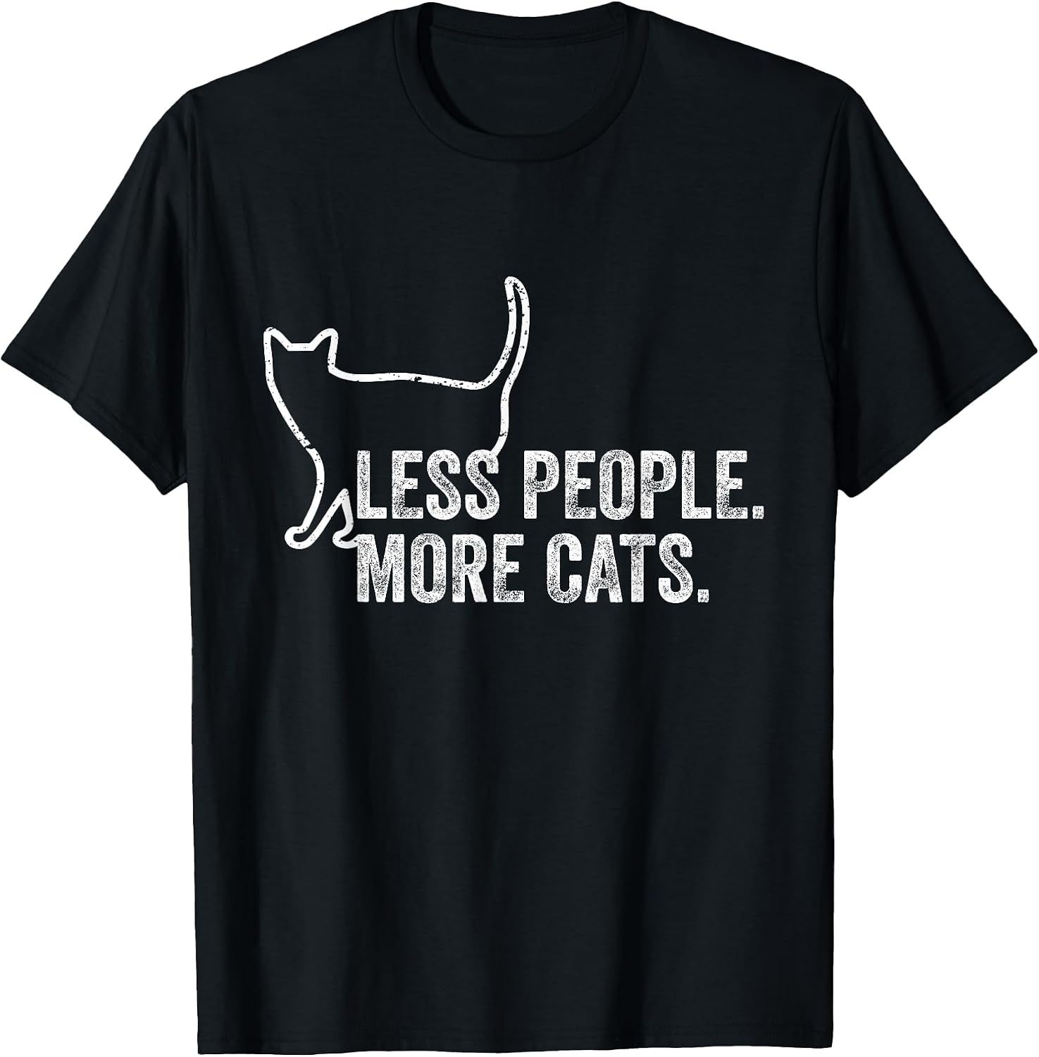 Girls Womens Funny Cat Owner Less People More Cats T-Shirt
