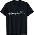 Cat Lover Heartbeat EKG Pulse Cat Owner T-Shirt