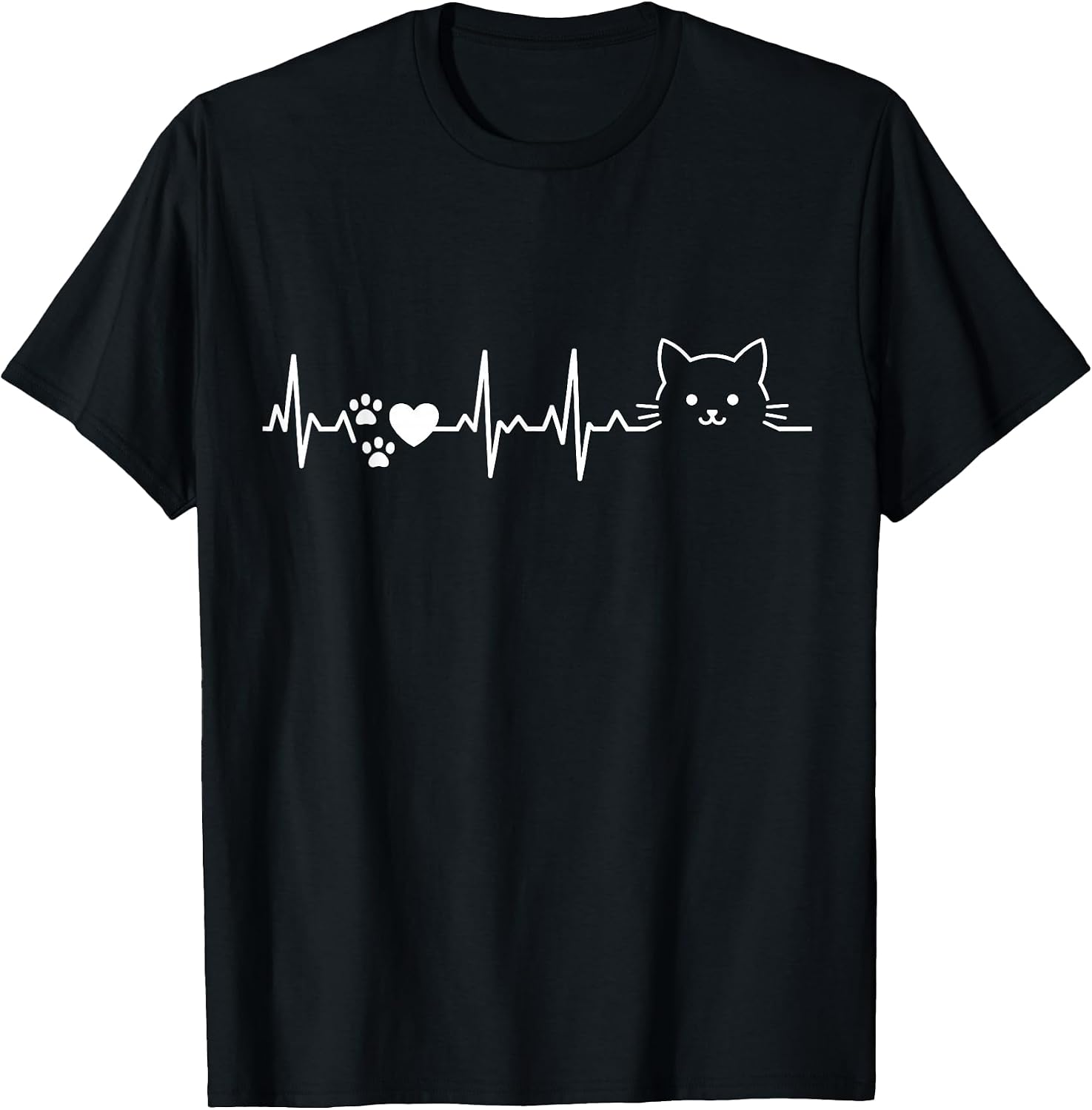 Cat Lover Heartbeat EKG Pulse Cat Owner T-Shirt