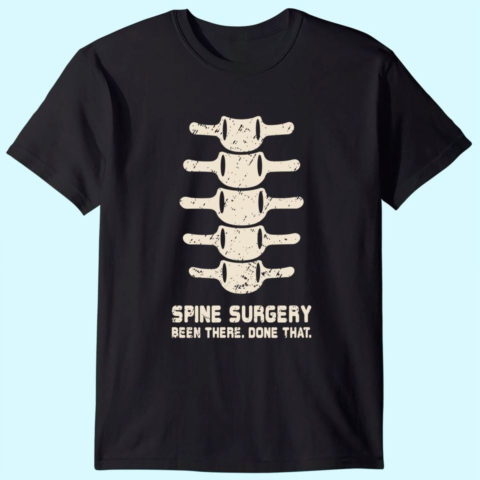Spine Surgery T-Shirt for Men - Lumbar Spinal Fusion Recovery Gift - Trendy Black Tee for Back Surgery Patients