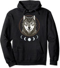 Wolf Dreamcatcher Hoodie Boho Moon Phase Teen Girls Women Pullover
