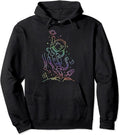 Trippy Color Hoodie Cat Trippy Colorful Line Art Space Astronaut Pullover